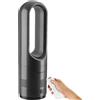 tectake® Ventilatore a Torre Silenzioso, Ventilatore Portatile a Piantana Senza Pale, 8 Velocità, Oscillazione 80°, Timer Regolabile, Pannello Touch LED, Telecomando, Per Casa e Ufficio - Antracite