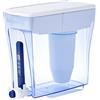 ZeroWater Distributore di filtro dell'acqua a 5 sta+misuratore TDS, certificato IAPMO per ridurre PFOA/PFOS, fluoruro, piombo e altri metalli pesanti, senza BPA