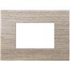 Ettroit Placca 3 moduli 503 in plastica legno chiaro compatibile anche con Vimar Arké