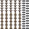 YIXISI 25 Set M5x6mm Viti per Rilegatura Chicago Kit, Rivetti A Vite, Rivetti in Pelle, Chicago Nail Rivet Vite, per Rilegatura di Libri Decorativi in Pelle, Bronzo