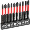 Flintronic 10 Pezzi Inserti per Avvitatore, Punte per Cacciavite Magnetico PZ/PH, Cacciavite Magnetiche Impulsi 1/4'', T10, T20, T25, T30, PZ1, PZ2, PZ3, PH1, PH2, PH3