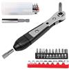 UOCAI Chiave a cricchetto magnetica, 1/4 pollici, cacciavite reversibile adatto per spazi ristretti, 20 accessori - Phillips, scanalatura, esagonale, quadrata, mini set di chiavi a bussola per auto