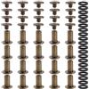YIXISI 20 Set M5x10mm Viti per Rilegatura Chicago Kit, Rivetti A Vite, Rivetti in Pelle, Chicago Nail Rivet Vite, per Rilegatura di Libri Decorativi in Pelle, Bronzo