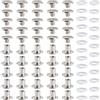 YIXISI 25 Set M5x5mm Viti per Rilegatura Chicago Kit, Rivetti A Vite, Rivetti in Pelle, Chicago Nail Rivet Vite, per Rilegatura di Libri Decorativi in Pelle, Argento