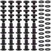 YIXISI 25 Set M5x6mm Viti per Rilegatura Chicago Kit, Rivetti A Vite, Rivetti in Pelle, Chicago Nail Rivet Vite, per Rilegatura di Libri Decorativi in Pelle, Nero Pistola