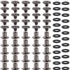 YIXISI 25 Set M5x6mm Viti per Rilegatura Chicago Kit, Rivetti A Vite, Rivetti in Pelle, Chicago Nail Rivet Vite, per Rilegatura di Libri Decorativi in Pelle, Nichel Nero
