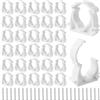 peuqcen 50 fascette stringitubo M25, fascette stringitubo da 25 mm, in PPR bianco con viti, fascette di serraggio per tubo dell'asta, tubo vuoto (bianco)