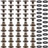 YIXISI 25 Set M5x5mm Viti per Rilegatura Chicago Kit, Rivetti A Vite, Rivetti in Pelle, Chicago Nail Rivet Vite, per Rilegatura di Libri Decorativi in Pelle, Bronzo