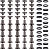 YIXISI 25 Set M5x8mm Viti per Rilegatura Chicago Kit, Rivetti A Vite, Rivetti in Pelle, Chicago Nail Rivet Vite, per Rilegatura di Libri Decorativi in Pelle, Nichel Nero