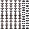 YIXISI 25 Set M5x5mm Viti per Rilegatura Chicago Kit, Rivetti A Vite, Rivetti in Pelle, Chicago Nail Rivet Vite, per Rilegatura di Libri Decorativi in Pelle, Nichel Nero