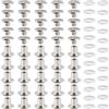 YIXISI 25 Set M5x6mm Viti per Rilegatura Chicago Kit, Rivetti A Vite, Rivetti in Pelle, Chicago Nail Rivet Vite, per Rilegatura di Libri Decorativi in Pelle, Argento