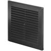 Awenta Griglia di Ventilazione in Plastica 150 x 150 mm, Nera con Griglia Anti Insetti e Zanzariera, Coperture per Viti per un Aspetto Migliore