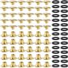 YIXISI 30 Set M5x4mm Viti per Rilegatura Chicago Kit, Rivetti A Vite, Rivetti in Pelle, Chicago Nail Rivet Vite, per Rilegatura di Libri Decorativi in Pelle, Oro