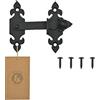 MORIA DESIGN MoriaDesign - Chiusura per porta in ferro battuto, 13 cm, colore nero, per cancello da giardino, battente e porte in legno
