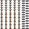 YIXISI 25 Set M5x8mm Viti per Rilegatura Chicago Kit, Rivetti A Vite, Rivetti in Pelle, Chicago Nail Rivet Vite, per Rilegatura di Libri Decorativi in Pelle, Bronzo