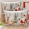 PETTI Artigiani Italiani - Coppia di Federe Cuscino 50x80 cm in Microfibra, Federe Natalizie, Cuscini Arredo di Natale Camera da Letto, Divano, Salotto, Set 2 Fodere Copricuscino, Federa Xmas 17