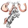 Portachiavi a Forma Di Cavallo, Portafortuna Con Cuore E Ferro Di Cavallo, Porta