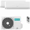 HISENSE Condizionatore Hisense EcoSense dual split 7000+7000 BTU inverter A++ wifi unità esterna 4.1 kW