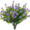 Ruiuzioong Ruiuzi Fiori Finti Artificiali, Confezione da 4 Pezzi, Resistenti ai Raggi UV, per Interni ed Esterni (Violet)