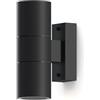 CALEX Applique Turin, per esterni & interni, 2x GU10, forma cilindrica, Up & Downlight, impermeabile, senza lampadina, Nero