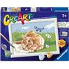 Ravensburger CreArt: Gattino Gioioso - Dipingere con i Numeri per Bambini 7+ Anni, Kit Pittura con Tavole, Cornice, Pennello e Colori Inclusi, 14 x 19 cm, Idee Regalo