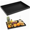 SZKKQKJ Vassoio da portata, rettangolare in legno, vassoio decorativo, versatile, vassoio per cucina, sicuro e durevole, ristorante e bar, 30 x 20 x 2 cm,nero