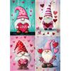 BOWETILE Set da 4 Diamond Painting Kit Completo, Gnome Diamond Painting Kit Completo per Adulti, Carino Gnome Diamant Painting per Adulti, Decorazioni per Casa 30x40 cm