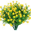 Ruiuzioong Fiori finti artificiali, confezione da 4 pezzi, resistenti ai raggi UV, per interni ed esterni (Yellow)