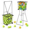 VEVOR Carrello Porta Palline da Tennis 2 in 1 con Cestello, Capacità 75 Palline, con Ruote Scorrevoli e Struttura Resistente, Facile da Spostare, Contenitore Portatile per Allenamento e Pickleball