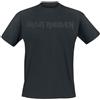 Iron Maiden Black On Black Logo Uomo T-Shirt Nero S 100% Cotone Regular