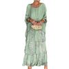 Dressnu Chiffon Mesh pipistrello manica rotonda abiti lunghi, Fiore Blu Lago, XXL