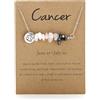 oasymala Collane di cristallo per donna - Pietre naturali - Perle, Ciondolo Zodiacale, Catena d'argento regolabile (Cancro)