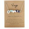 oasymala Collane di cristallo per donna - Pietre naturali - Perle, Ciondolo Zodiacale, Catena d'argento regolabile (Vergine)