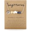 oasymala Collane di cristallo per donna - Pietre naturali - Perle, Ciondolo Zodiacale, Catena d'argento regolabile (Sagittario)