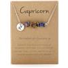 oasymala Collane di cristallo per donna - Pietre naturali - Perle, Ciondolo Zodiacale, Catena d'argento regolabile (Capricorno)