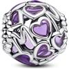 PANDORA Moments 793772C01 Breloque en forme de cœur ouvert en argent sterling compatible avec les bracelets Moments, 11,4x11,4x10,8 mm, Argent sterling, Pas de gemme