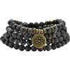 oasymala Bracciale o collana con 108 perle di Mala curative con ciondolo di loto dorato (Labradorite)