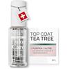 PODERM Smalto Cura per Unghie con Tea Tree - Top Coat | Swiss Lab - 8ML | Arricchito con Tea Tree, Silicio & Biotina | Purifica, Schiarisce & Nutre le Unghie Gialle | Creato da una Podologa
