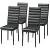 Blishom Set di 4 sedie da pranzo, sedie da tavolo in similpelle, moderne sedie da cucina a vista per sale da pranzo, studi e soggiorni. (Nero, Set da 4)