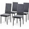 Blishom Set di 4 sedie da pranzo in velluto, sedie moderne per cucina a vista, ideali per sala da pranzo, ufficio e soggiorno, scamosciato, Grigio Scuro