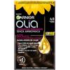 Garnier Olia Tinta Capelli, Colorazione Permanente Senza Ammoniaca, Copre il 100% dei Capelli Bianchi, Con Oli di Fiore di Origine Naturale, Formula Vegana, Castano Scuro