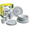 Melamin Ess Geschirr Set Lunch Box 16-Teilig Camping Reise Teller Becher Stoneto