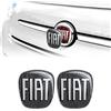 Fiat 14186A-2pz Adesivo 3D Ricambio Logo Nero per 500, 2 Pezzi, Anteriore e Posteriore