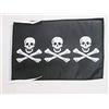 AZ FLAG Bandiera Pirata 3 Teschi 45x30 cm - Bandierina Dei Pirati - Teschio 30x45 cm Cordicelle