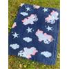 VetBedding Vet bed ProFleece bedding Unicorno Bianco Rosa su Sfondo Blu 100x75