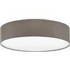 Eglo Lampada da soffitto Pasteri, lampada a soffitto moderna a 3 luci, lampada da soggiorno in tessuto e plastica bianco e taupe, lampada da corridoio con attacco E27, Ø 57 cm