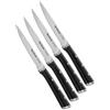 Tefal Ingenio Ice Set di 4 coltelli da bistecca 11 cm, acciaio spazzolato, coltello in un pezzo, manico rivettato, nero, coltello seghettato (K232S414)