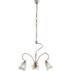 Be-Light Lampadario 3 Luci Alice Ferro Battuto Avorio E Oro Vetro Bianco