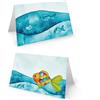 Logbuch-Verlag 50 segnaposti pesce blu azzurro per battesimo comunione cresima bambini inizio scuola fede cristiana marino nautico