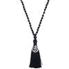 oasymala 108 Mala Beads nappa collana-meditazione calmante collana mala spirituale collana spirituale OM (Agata nera (Black Agate))
